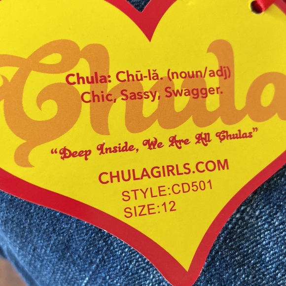 🆕 Girls size 12 dark blue denim skinny jeans with sequin patches on the thighs - Picture 6 of 6